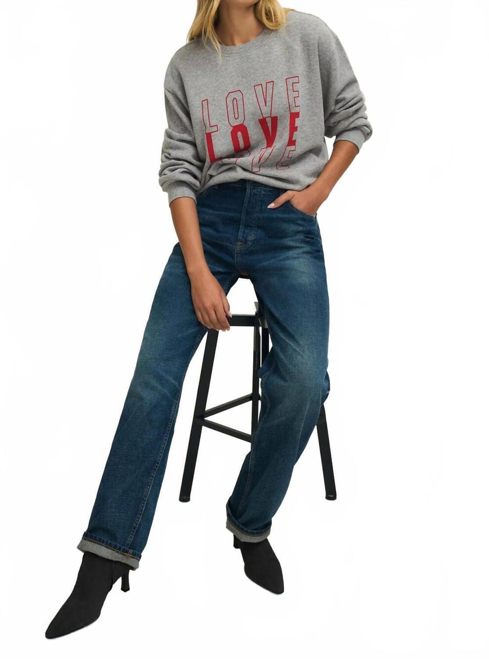 NEW Z SUPPLY amour love sweatshirt in grey - Picture 4 of 4